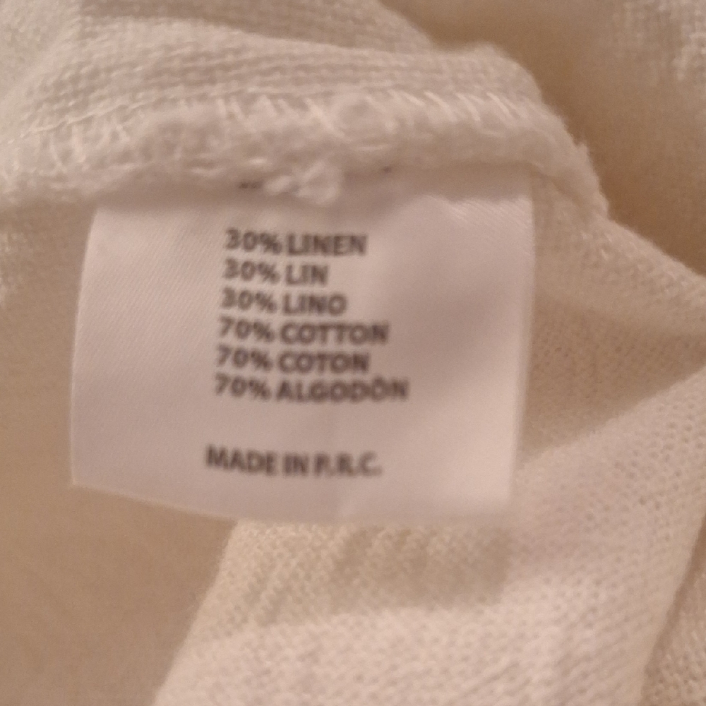 Brandy Melville J. Galt Cream Linen & Cotton Pants 12" Waist 11" Rise 29" Inseam - Picture 5 of 6